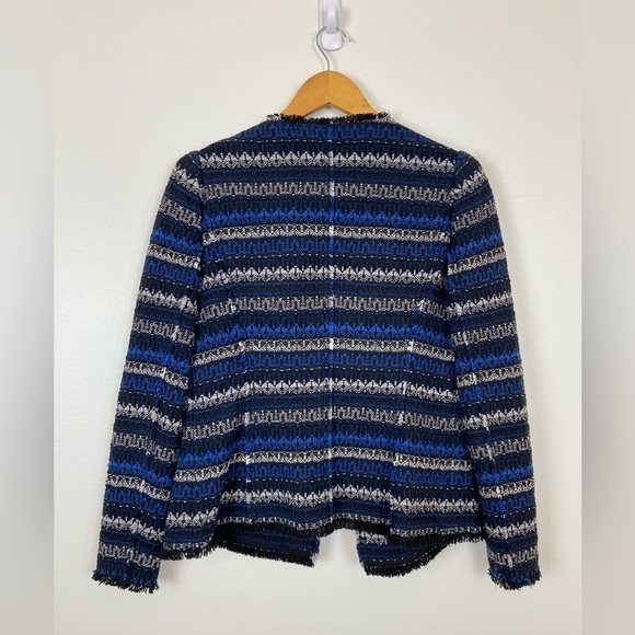 Rebecca Taylor Tweed Blue Fringe Trim Woven Blazer ASO Kate Middleton Old Money - Picture 12 of 12